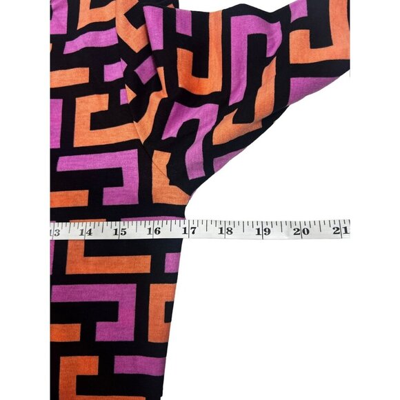 LulaRoe Julia Women's Black Orange & Pink Tetris Dress - Picture 5 of 6